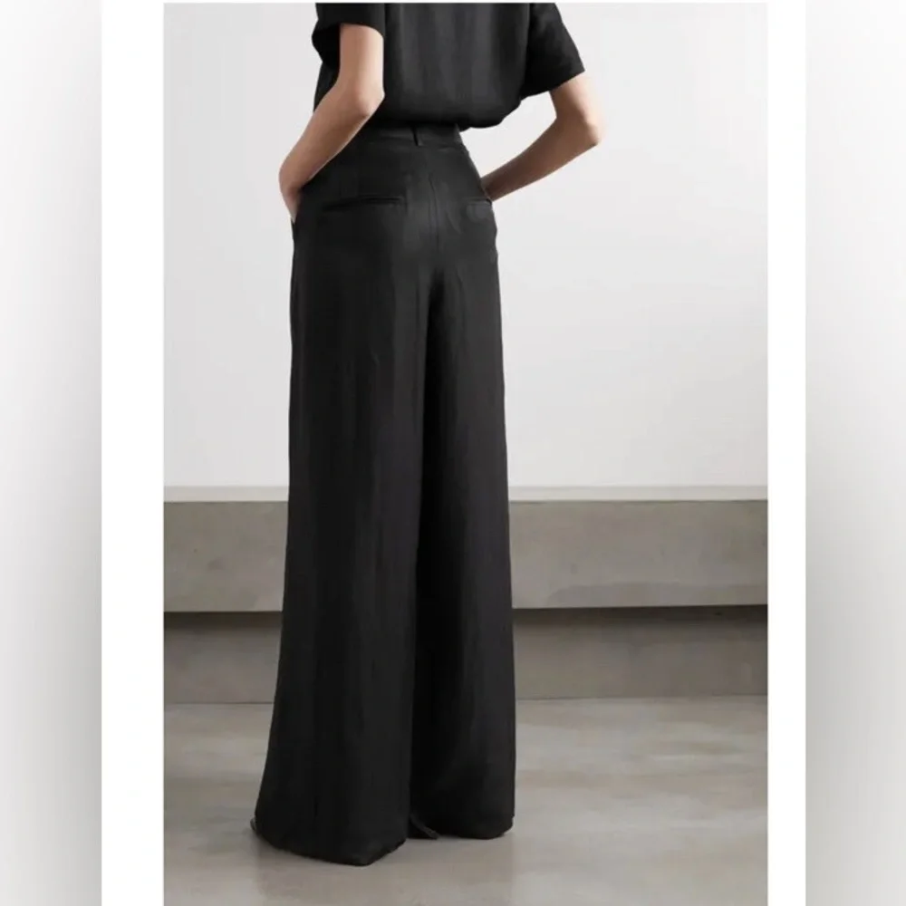 Anine Bing Carrie Pants in Black Linen - Size 8 (30” waist)